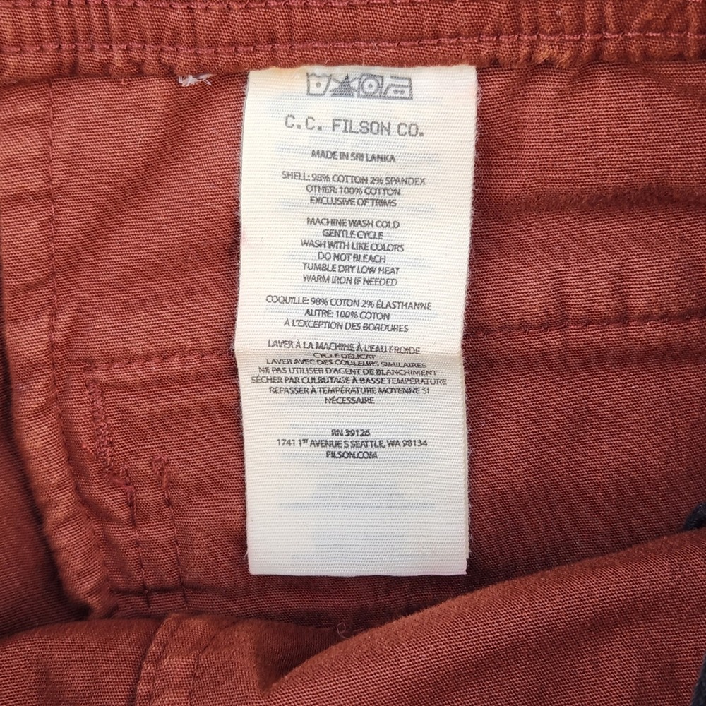 Filson Men's Rust Drawstring Utility Shorts - Picture 4 of 9